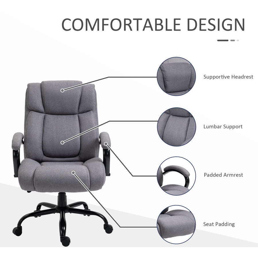 HOMCOM Bürostuhl ergonomisch hellgrau