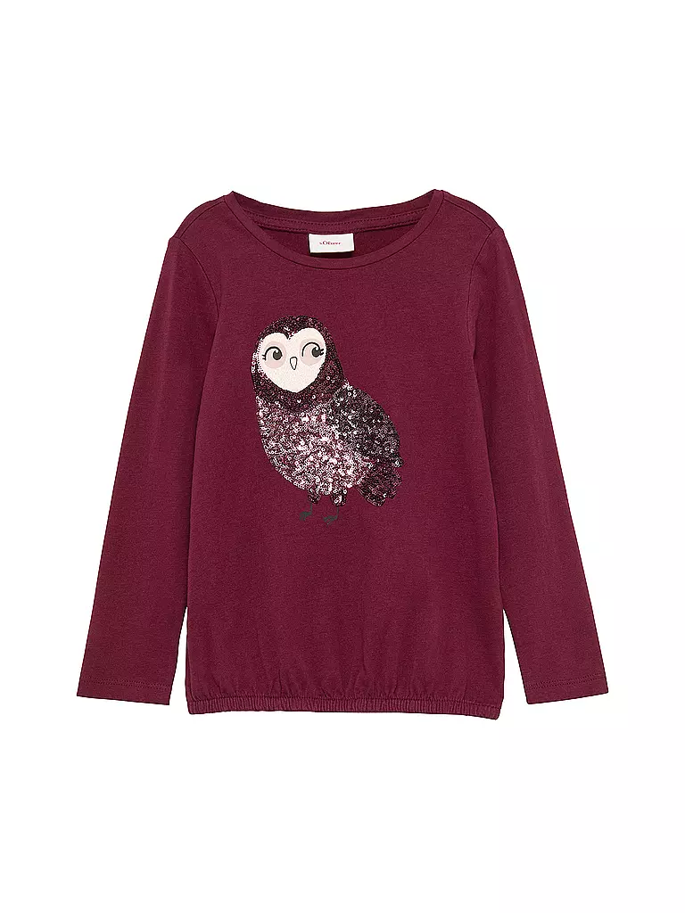 S.OLIVER Mädchen Langarmshirt dunkelrot