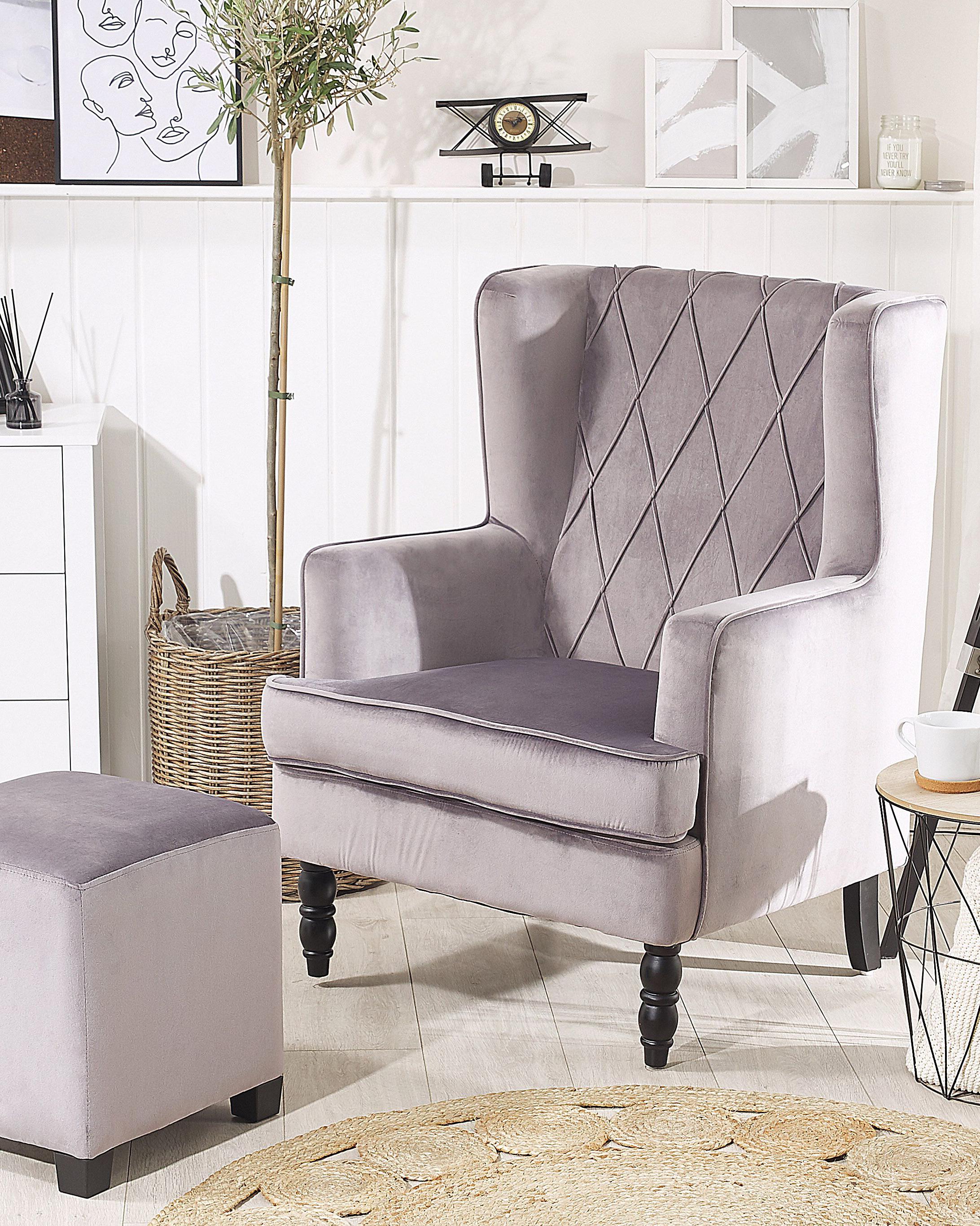 Fauteuil SANDSET Fluweel Grijs