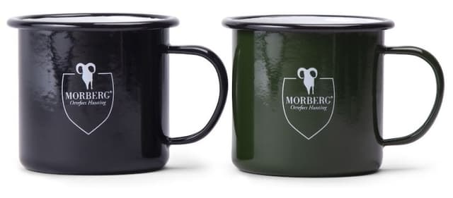 Morberg Orrefors Hunting Emaljerad Metallmugg, Grön