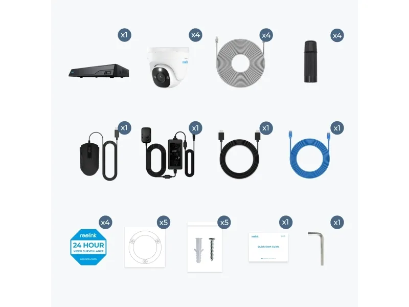 Reolink NVS8-8MD4, Ledningsført, Kuppel, RJ-45, Indendørs/udendørs, 700 lm, 6500 K