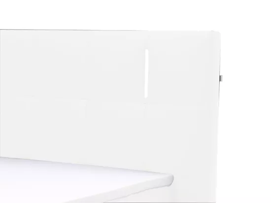 Ensemble complet boxspring tête de lit avec leds + sommiers + matelas + surmatelas - 160 x 200 cm - Simili - Blanc - BILBAO de YSMÉE