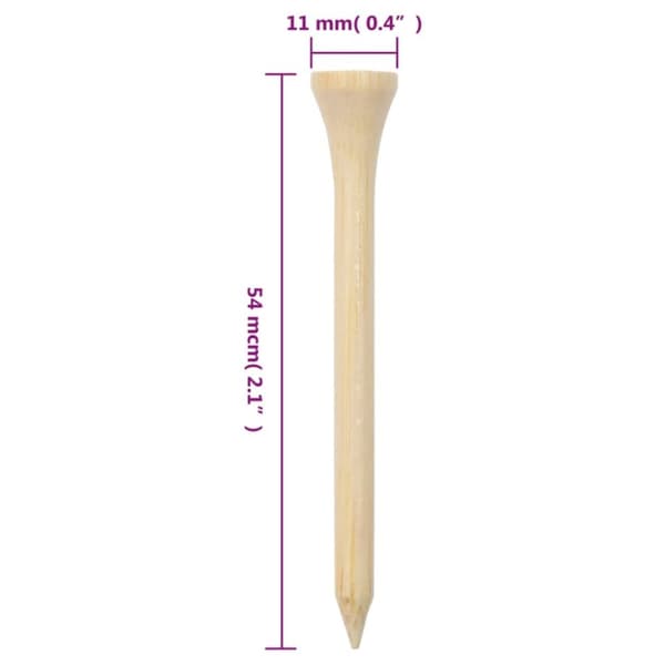 vidaXL Golfpeger 1000 stk 54 mm bambus