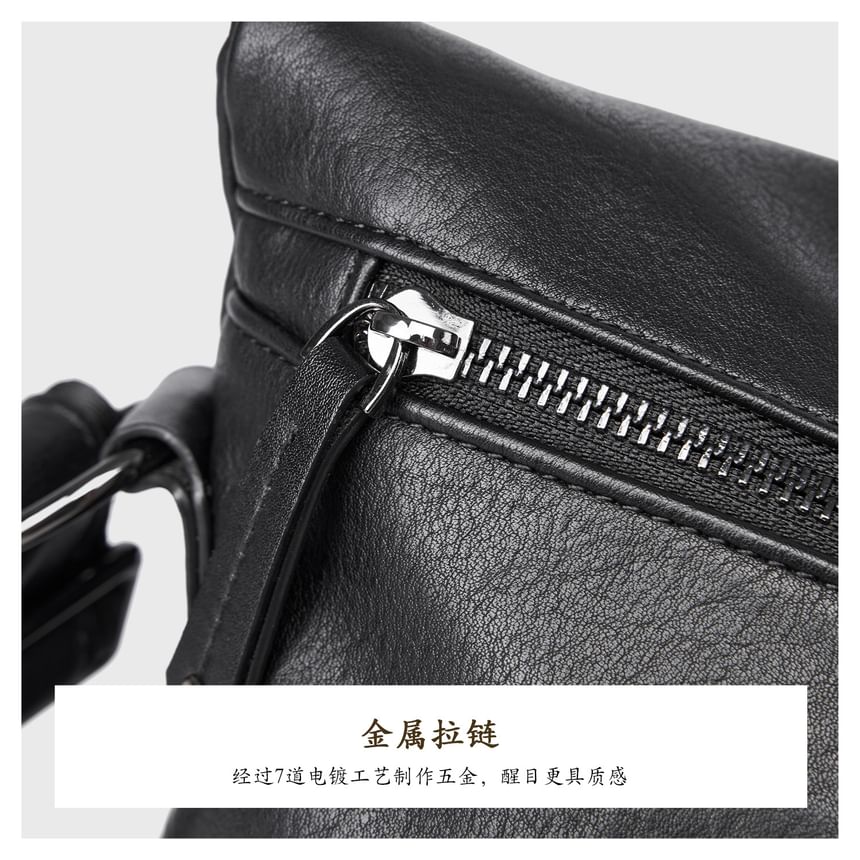 Wavecho - Effen imitatieleren crossbodytas