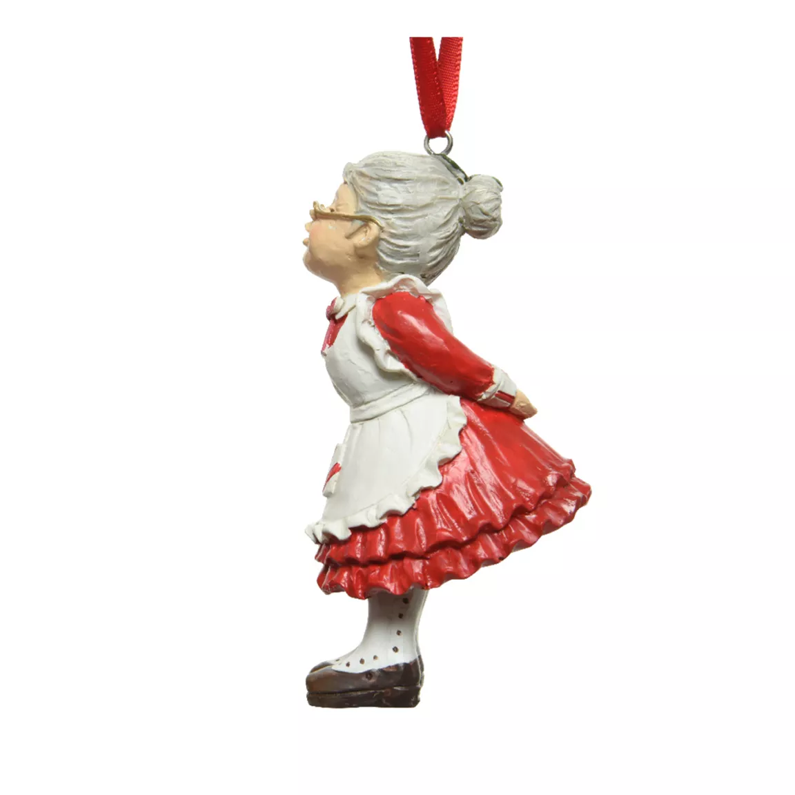 Mère Noël à suspendre (H10 cm) Christmas Rouge et blanc