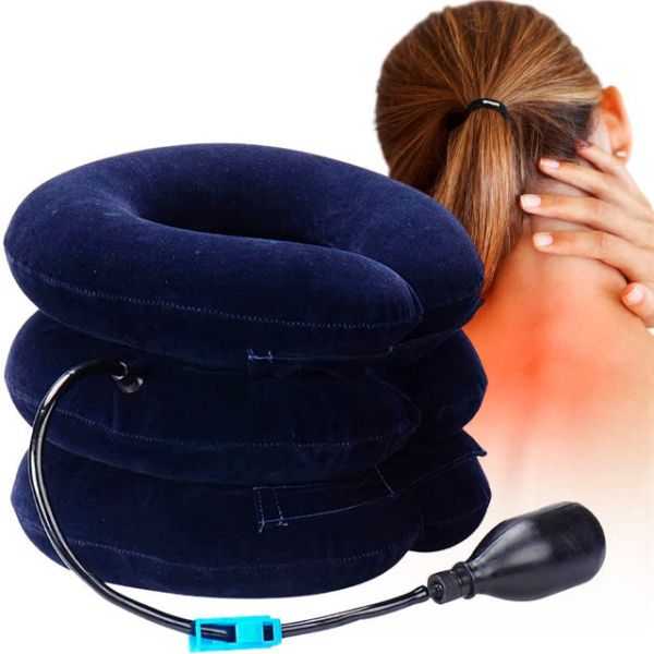 OrtoPrime Almofada Ergonómica em Ferradura para Tração Cervical com Bomba