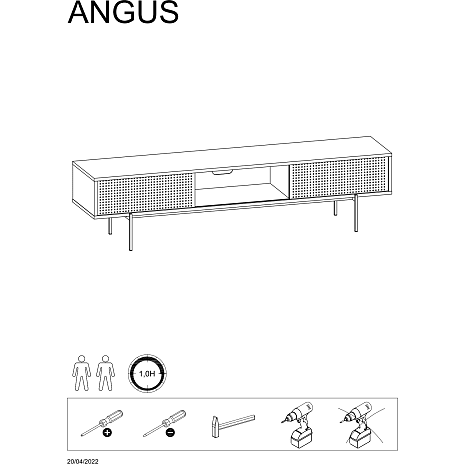 Angus tv-bord - sort