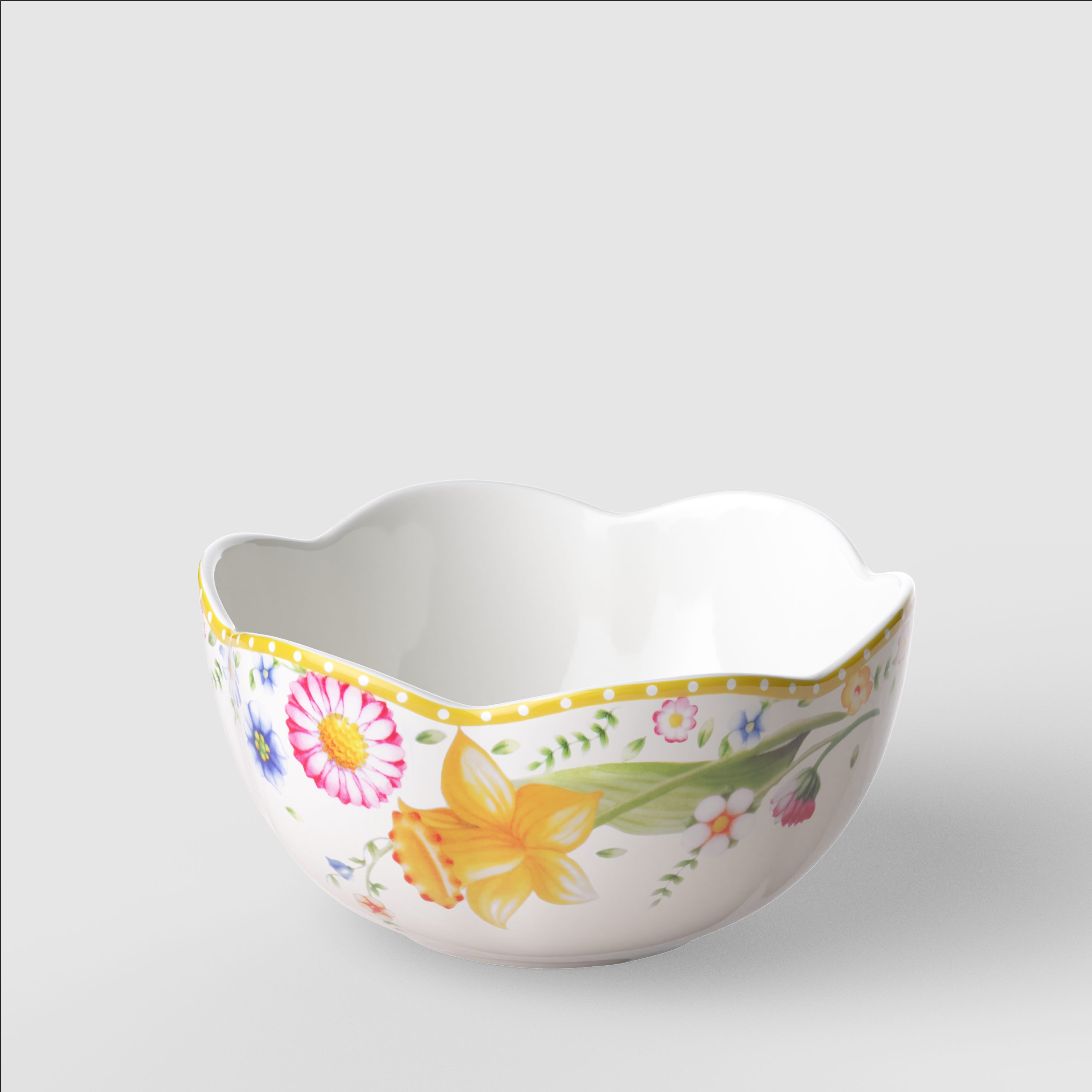 Spring Awakening Cereal bowl Yellow, 13.6 oz, Premium Porcelain