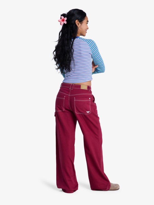 Howling Rails Pantalon baggy Rouge Femme