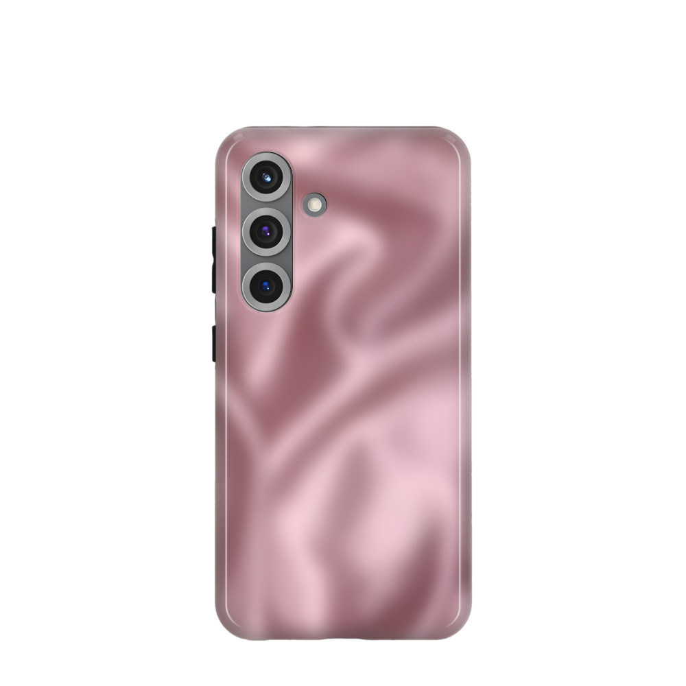 Samsung Galaxy S25 Hybrid (Kunststoff / Gummi) Hülle Seidenglanz 3 - Rosa