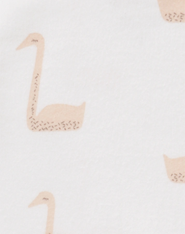 Schlafstrampler SWAN ohne Fuß in weiß/pfirsich