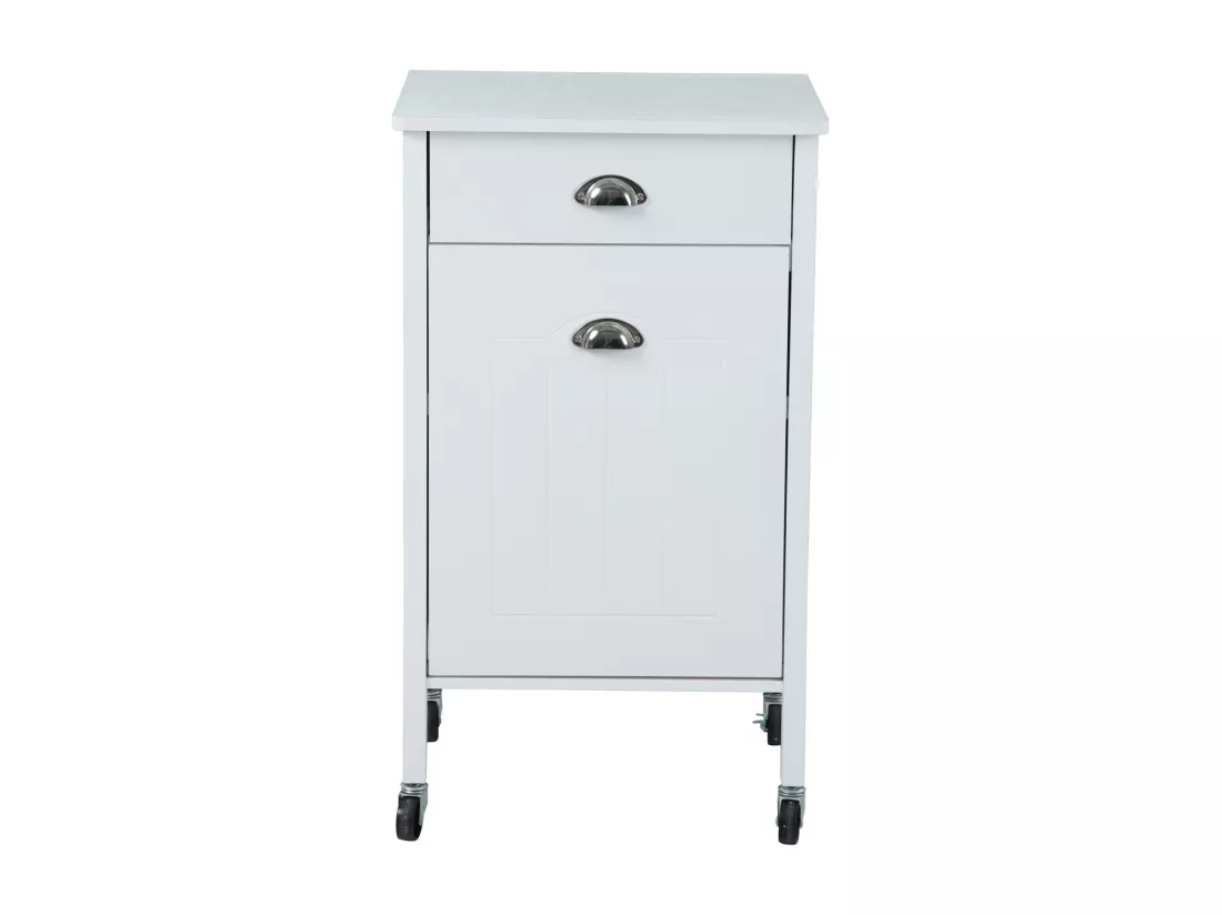 Chariot de cuisine SVITA à roulettes, système de tri des déchets avec tiroirs, blanc