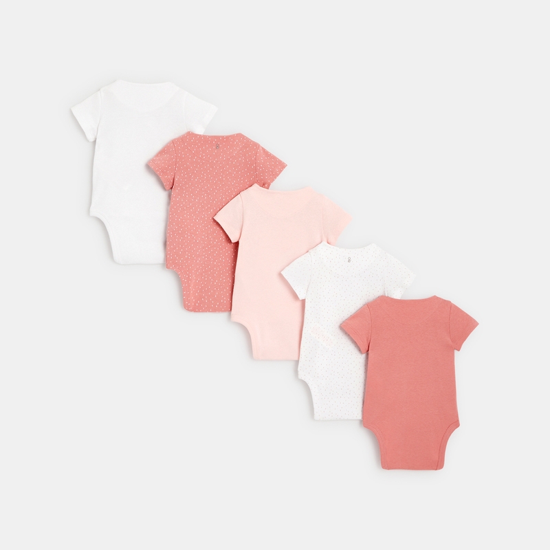 Body croisé (lot de 5) rose naissance