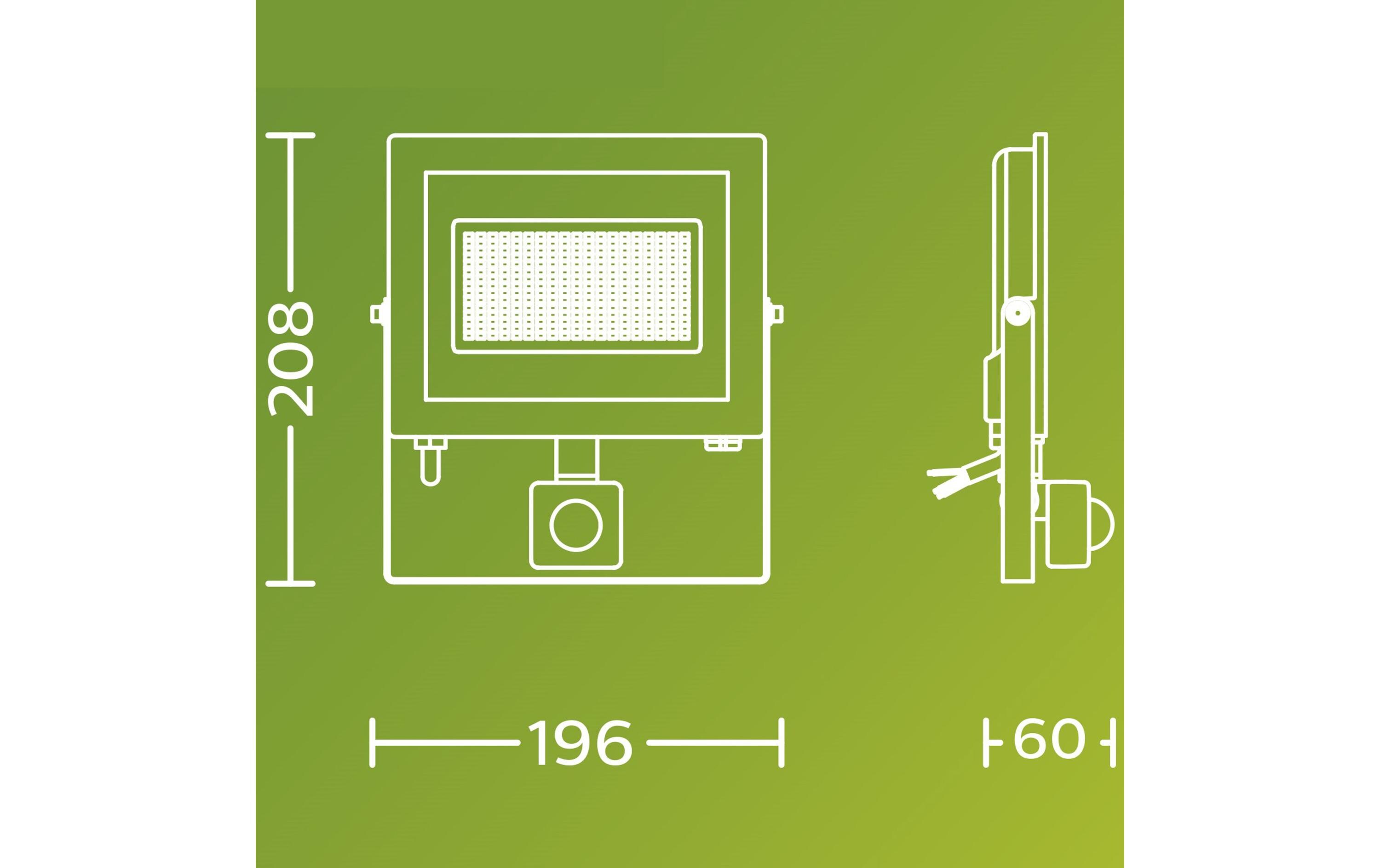 Lois Flutlcht UE 24W 3000 K IR IP65 anthrazit 24 WHocheffizienter Scheinwerfer mit Bewegungssensor