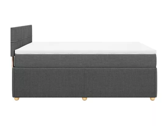 Sommier à lattes de lit avec matelas Gris foncé 140x190cm Tissu