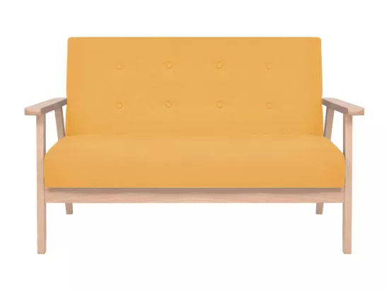 NETTLIFE Ensemble de canapé 2 pcs Tissu jaune