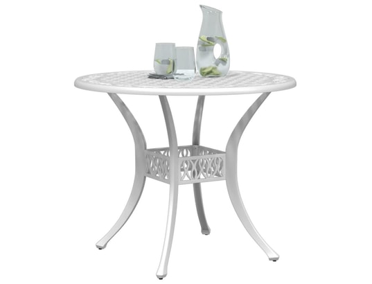 VIDAXL - Table de jardin blanc ø90x75 cm aluminium coulé