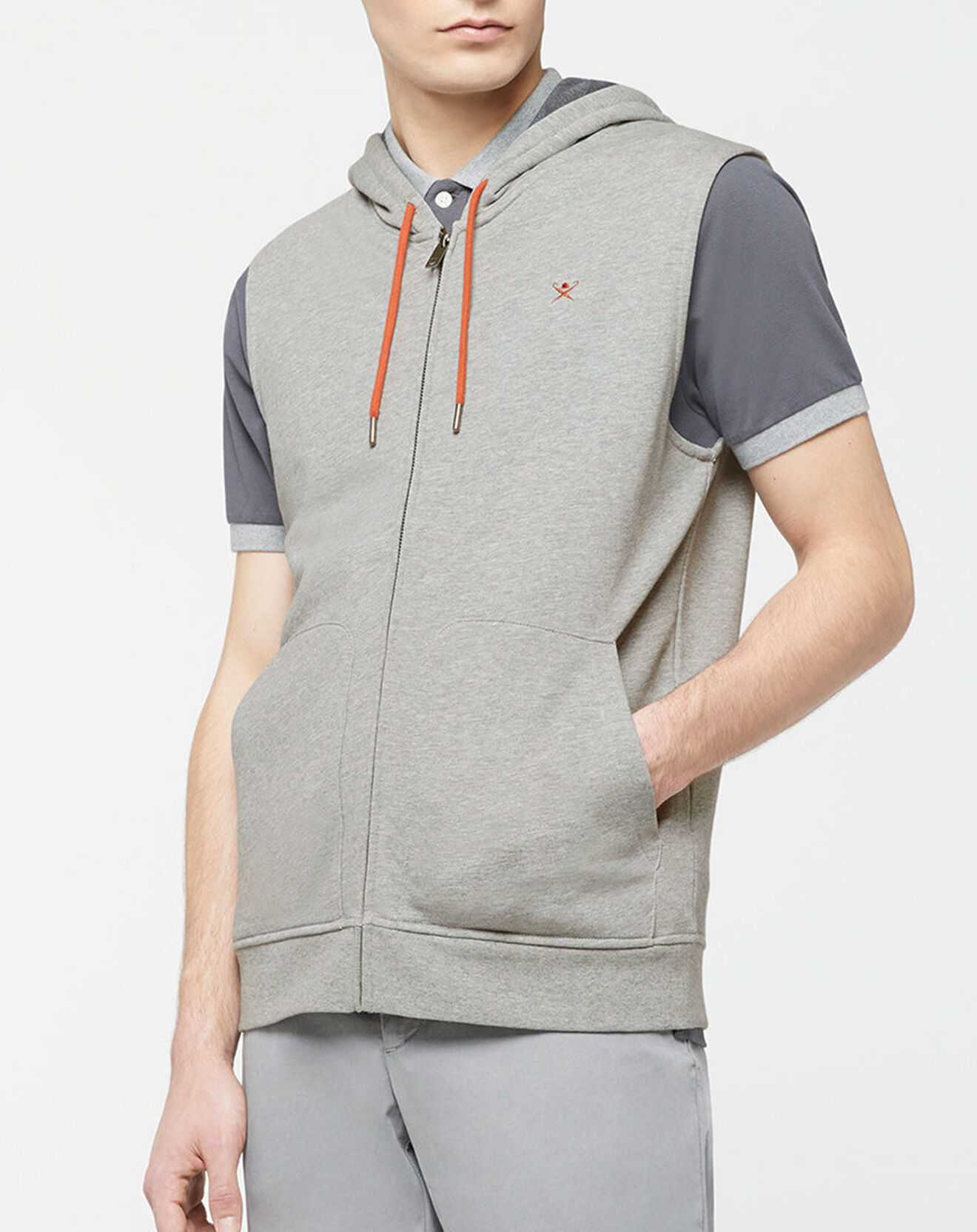 Hackett London Sweat zippé à capuche gris