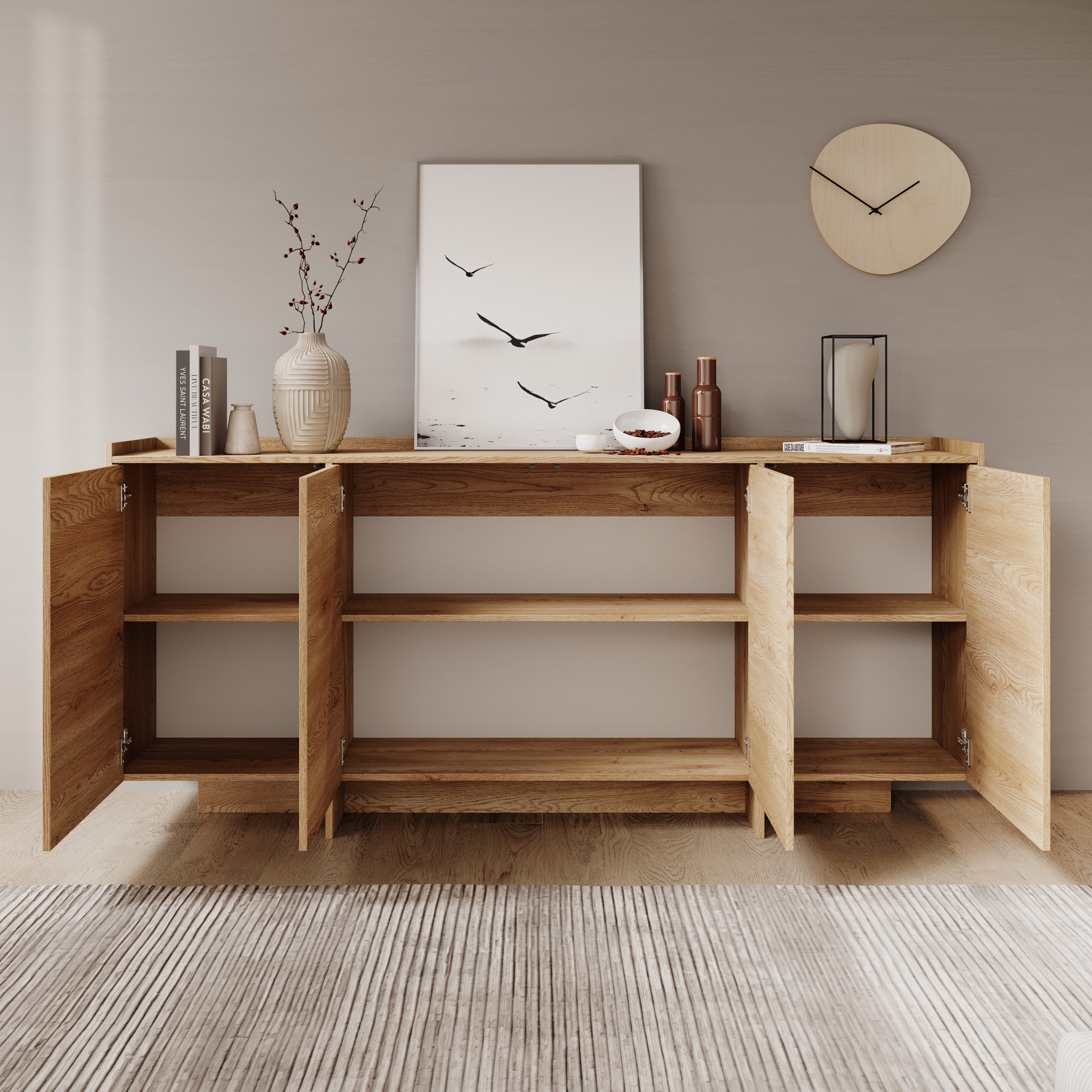 Meubella - Dressoir Jaxon - Eiken - 200 cm