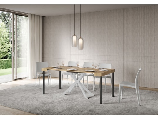 ITYHOME - Console extensible plaker 90x42/302cm chêne nature