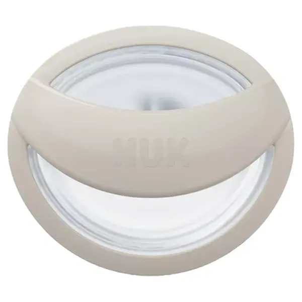 Chupeta Nuk Mommyfeel 0-6 meses, cor bege, pacote com 2 unidades.
