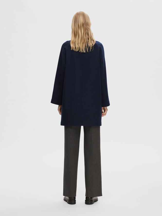 Selected Femme SLFVINNI WOOL COAT Mørkeblå
