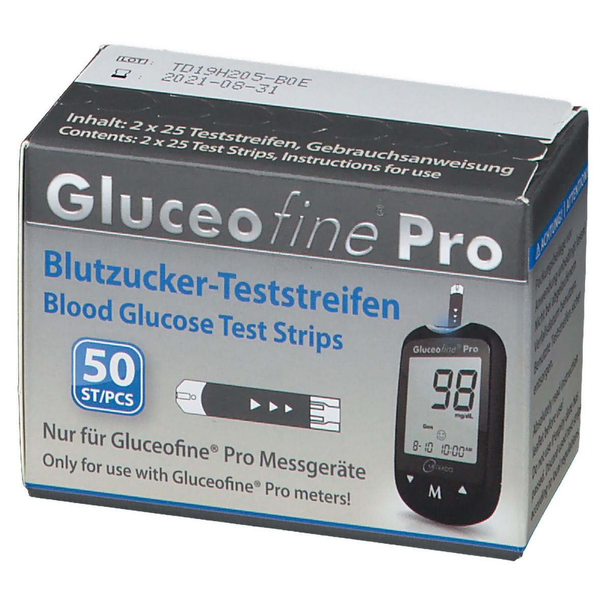 Gluceofine® Pro Blutzucker-Teststreifen