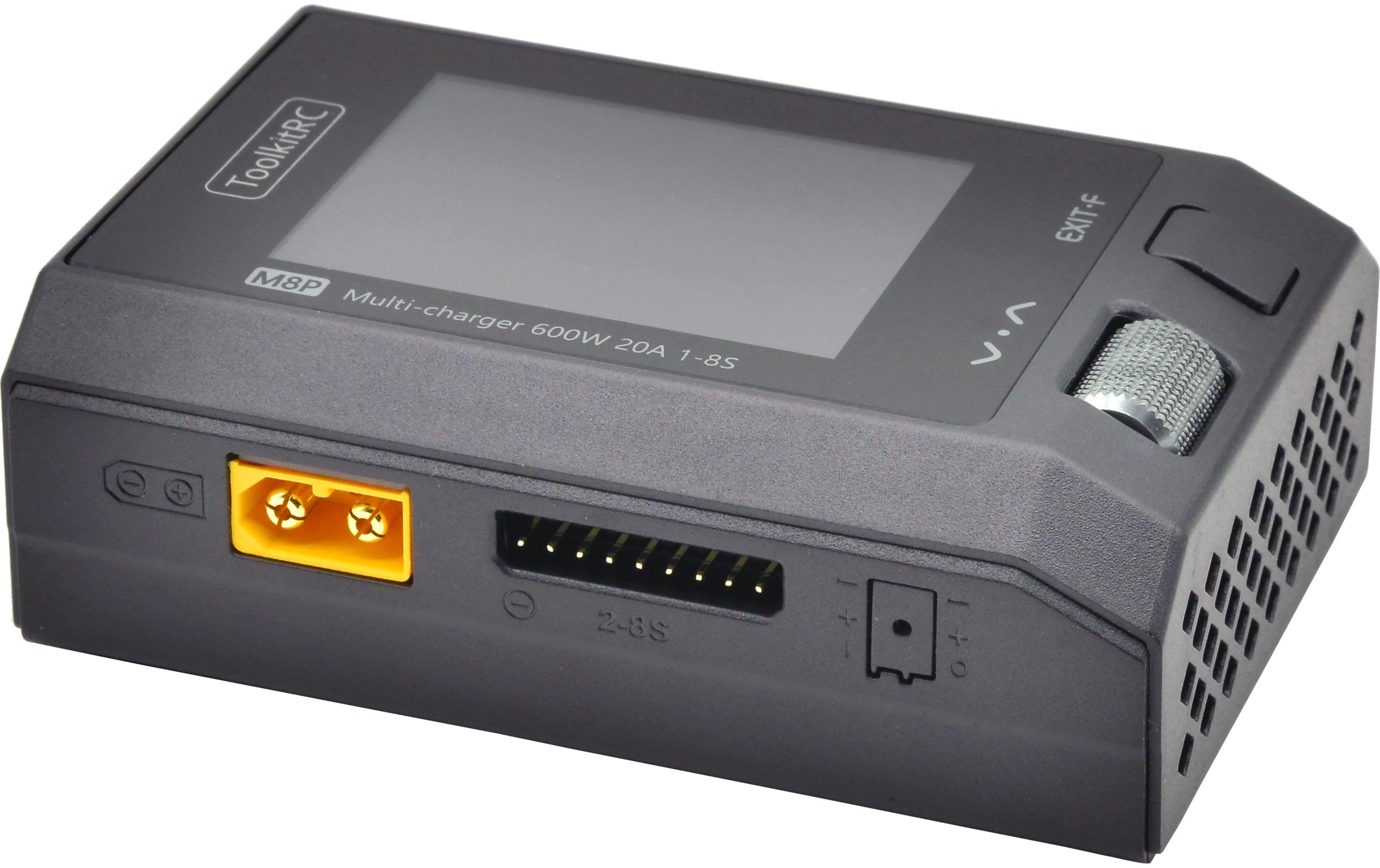Ladegerät M8P 1-8S, DC 600WUniverselles DC Modellbau-Ladegerät für Lithium und NiMH Akkus