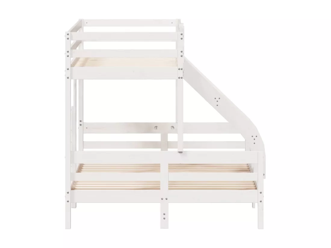 Lit superposé 90x200/140x200 cm blanc bois de pin massif