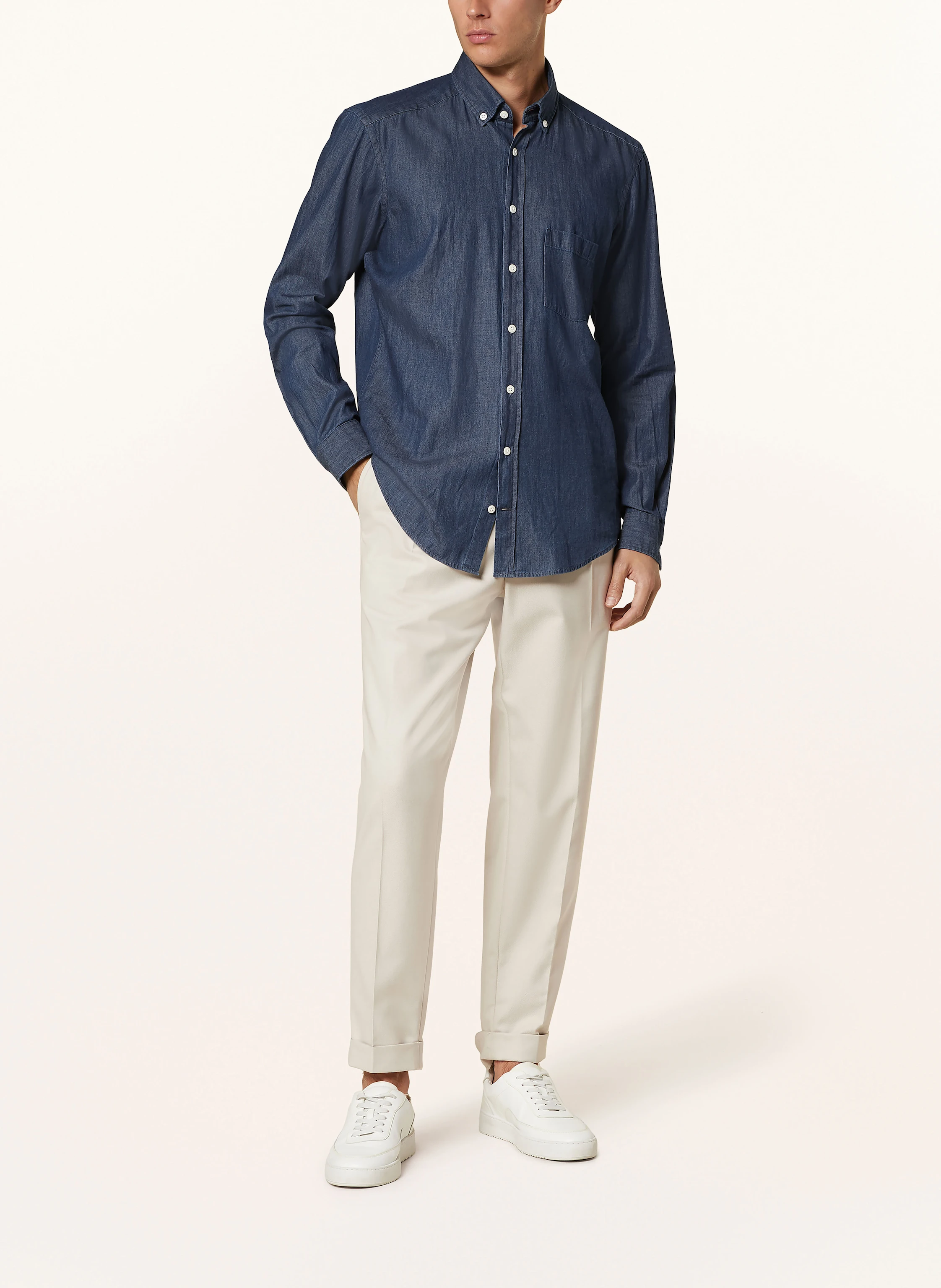 STROKESMAN'S Hemd Regular Fit in Jeansoptik