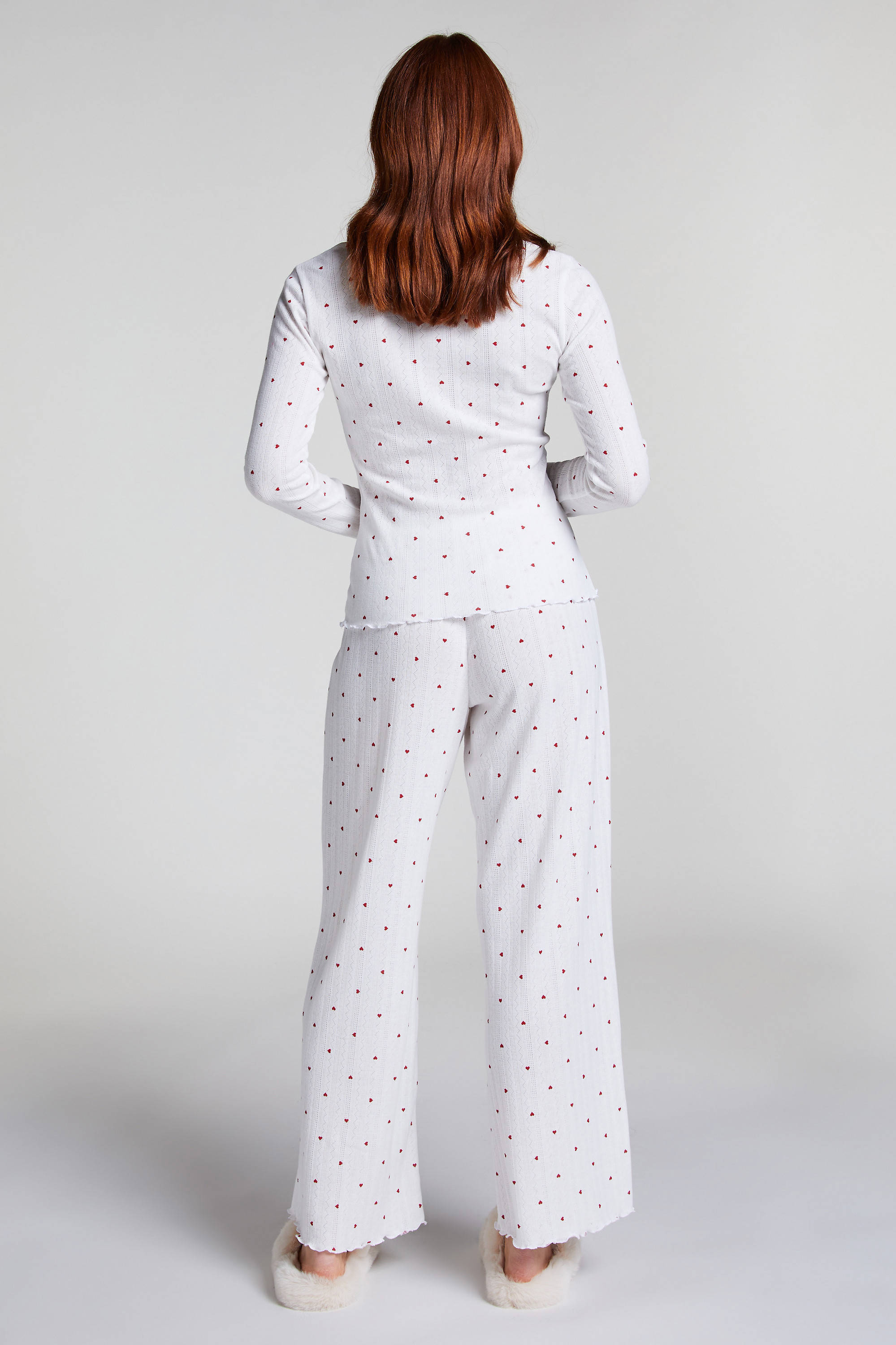 Hunkemöller pyjamabroek Pointelle wit