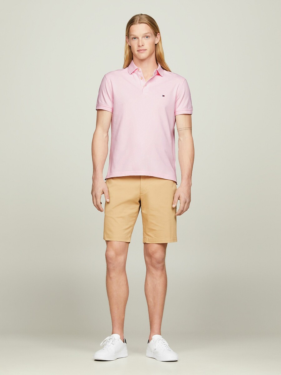 TOMMY HILFIGER<br>Polo slim em malha piqué elástica