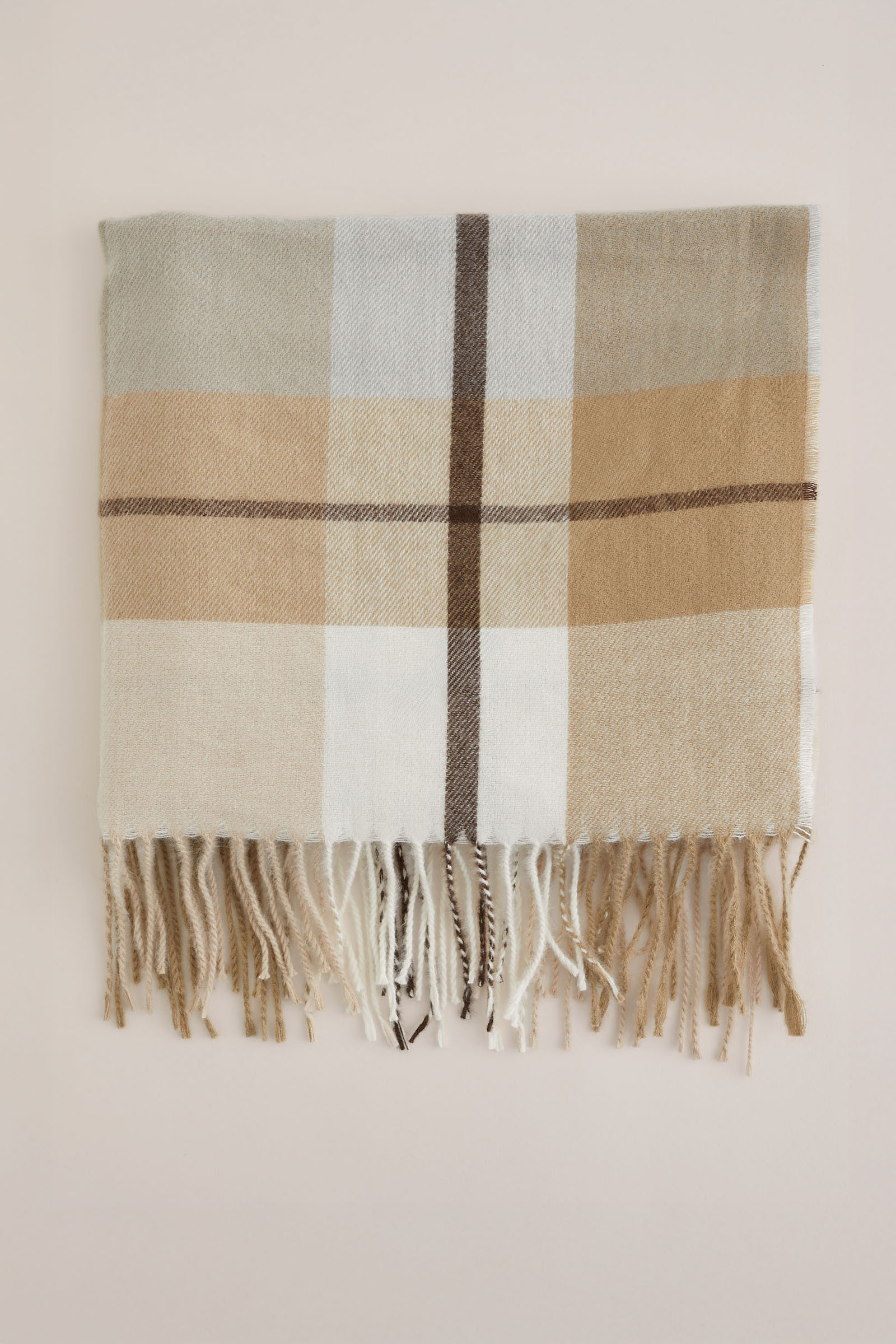 sjaal met dessin WE Fashion Beige
