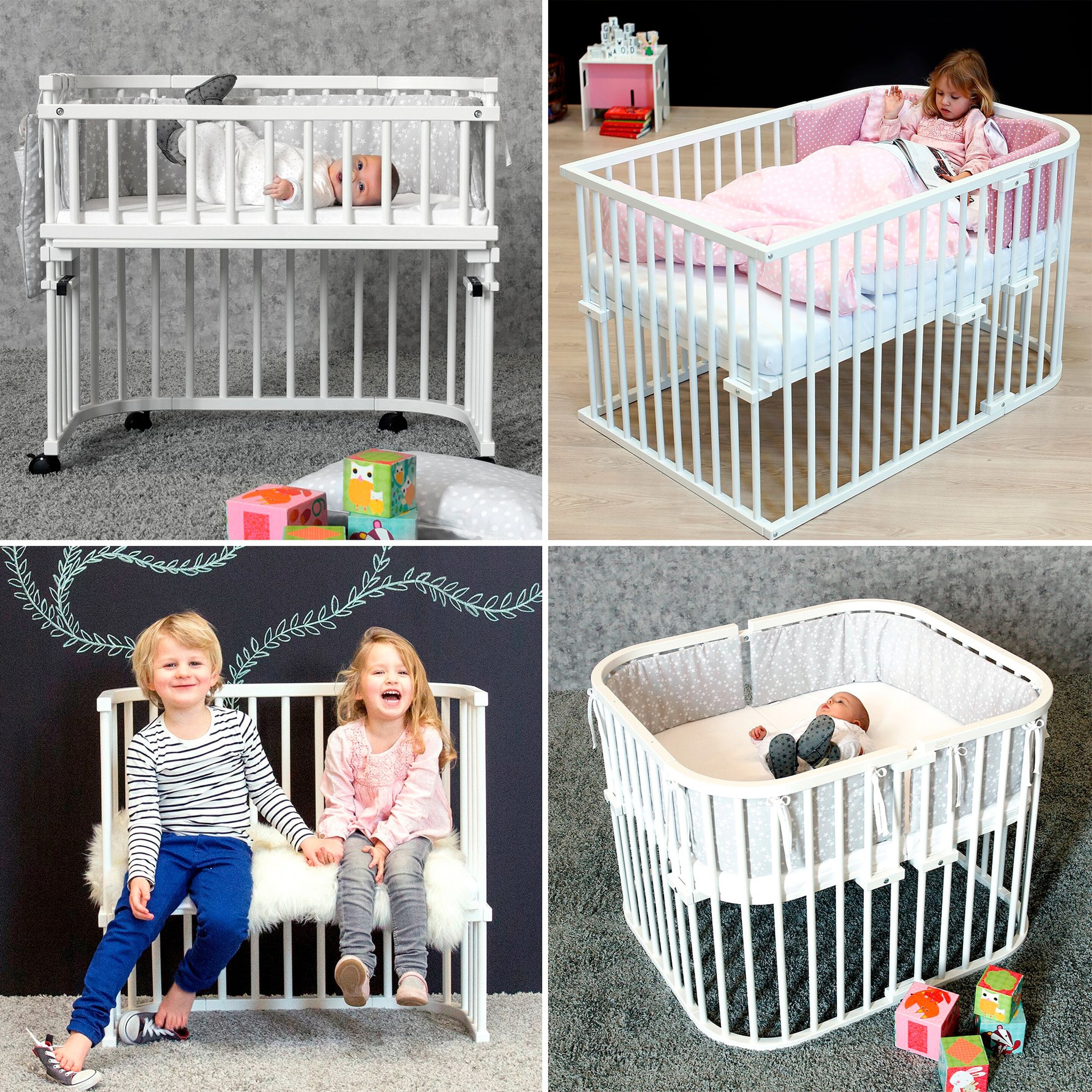 babybay® Bundle Beistellbett Boxspring inkl. Matratze MediTex® und Kinderbettumbausatz inkl. Matratze MediTex® extraluftig