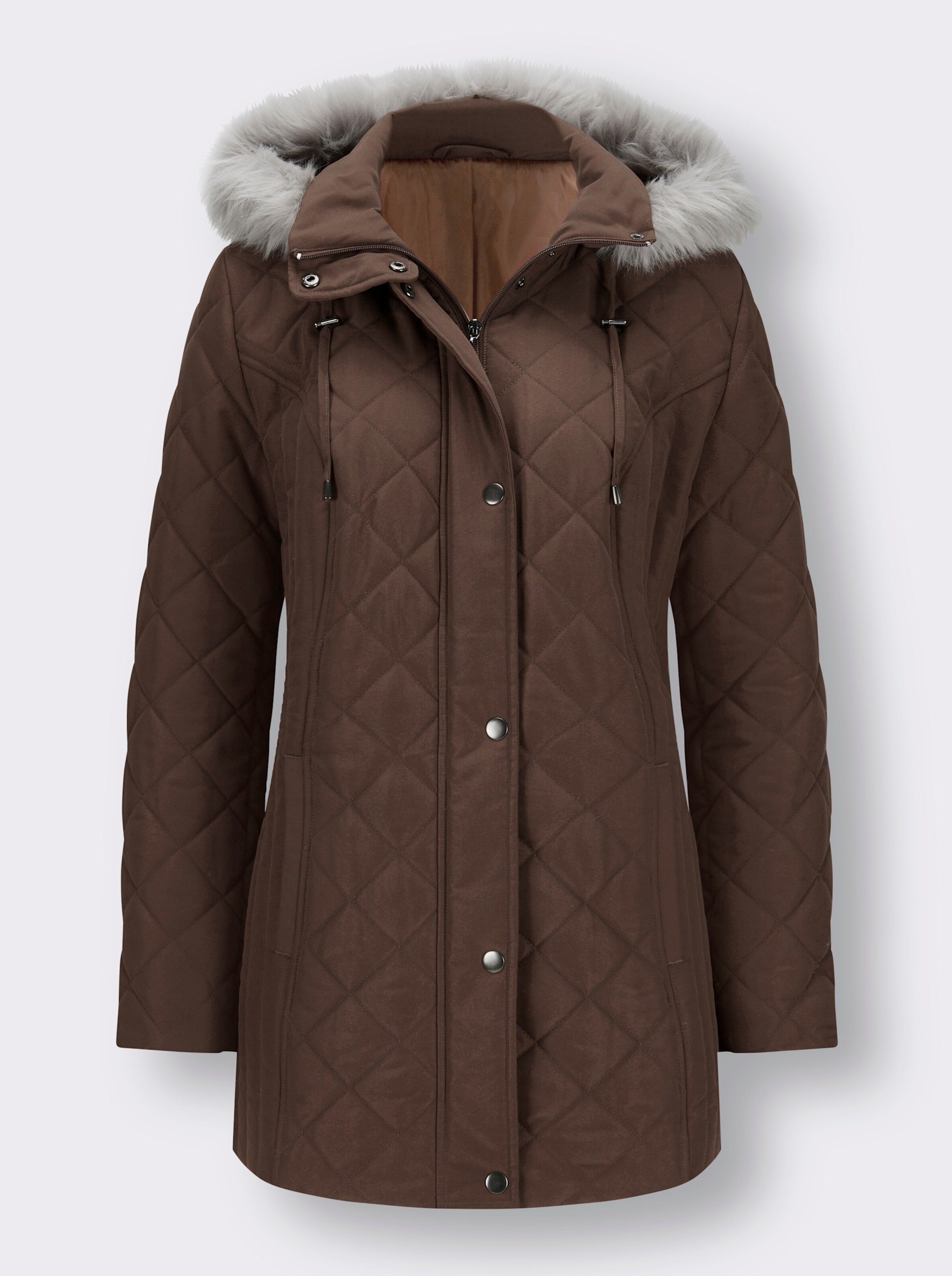 Steppjacke mit abnehmbarer Kapuze
