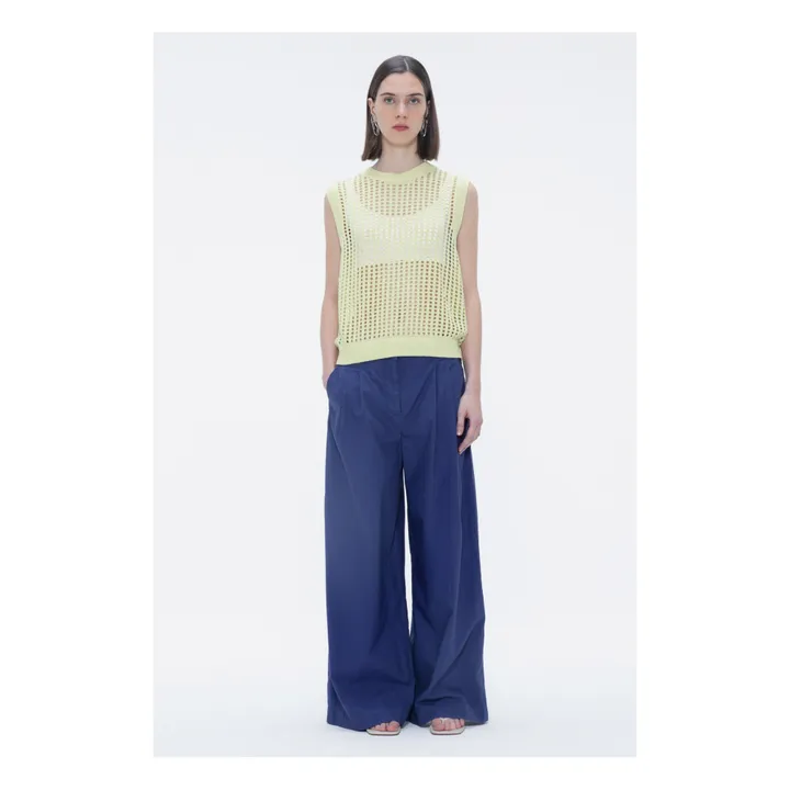 Our Sister Pull Sans Manches Margaret Lin et Coton | Vert anis