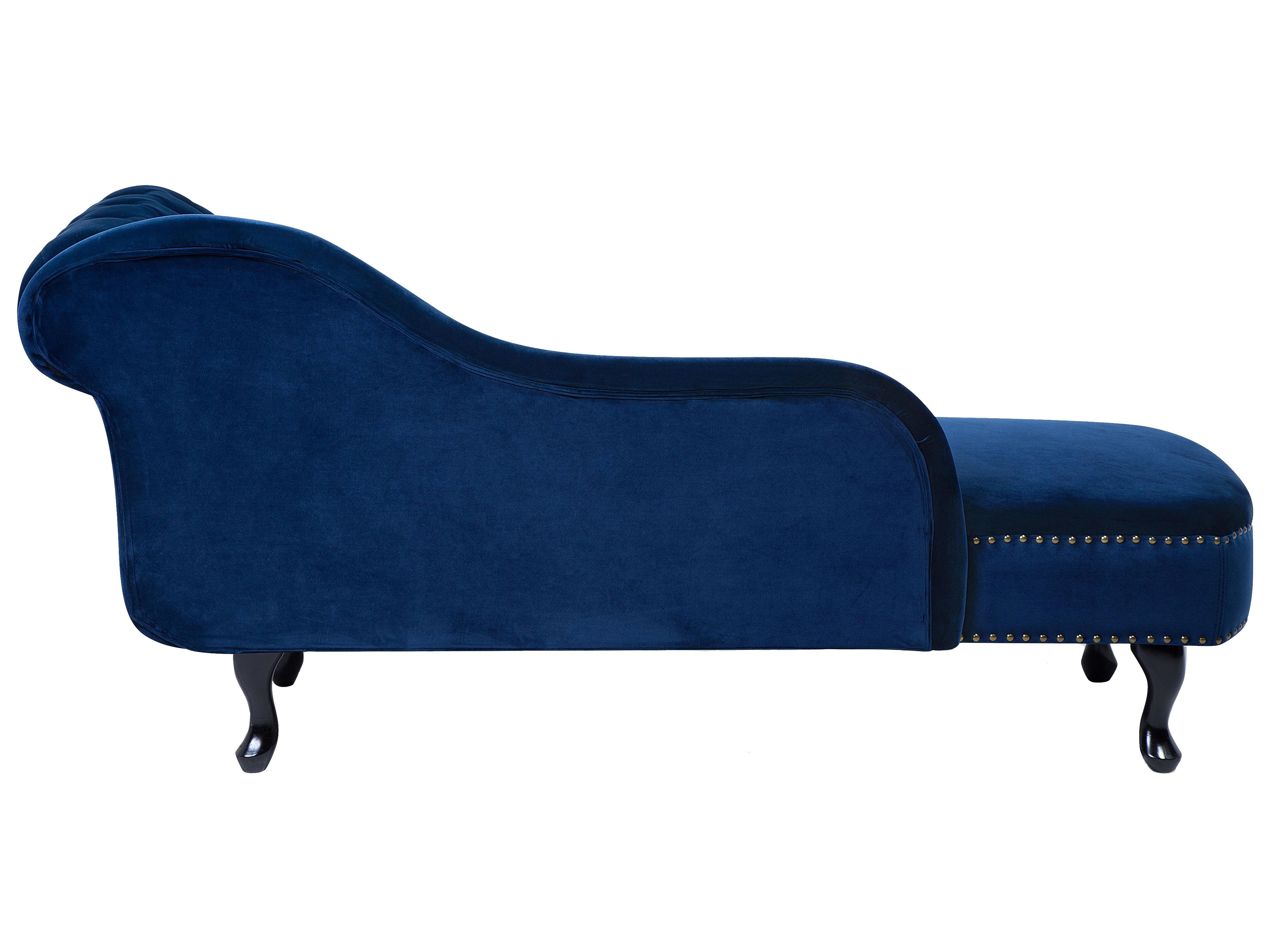 Rechtszijdige chaise longue NIMES Fluweel Marineblauw