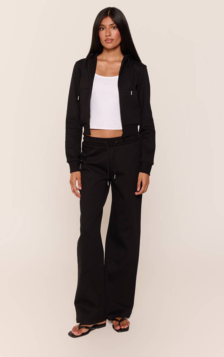Noir Veste Zippée Ajustée À Imprimé Health
