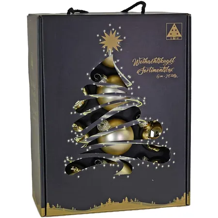 Riffelmacher Weihnachtsglaskugeln Champanger, 24 Stück