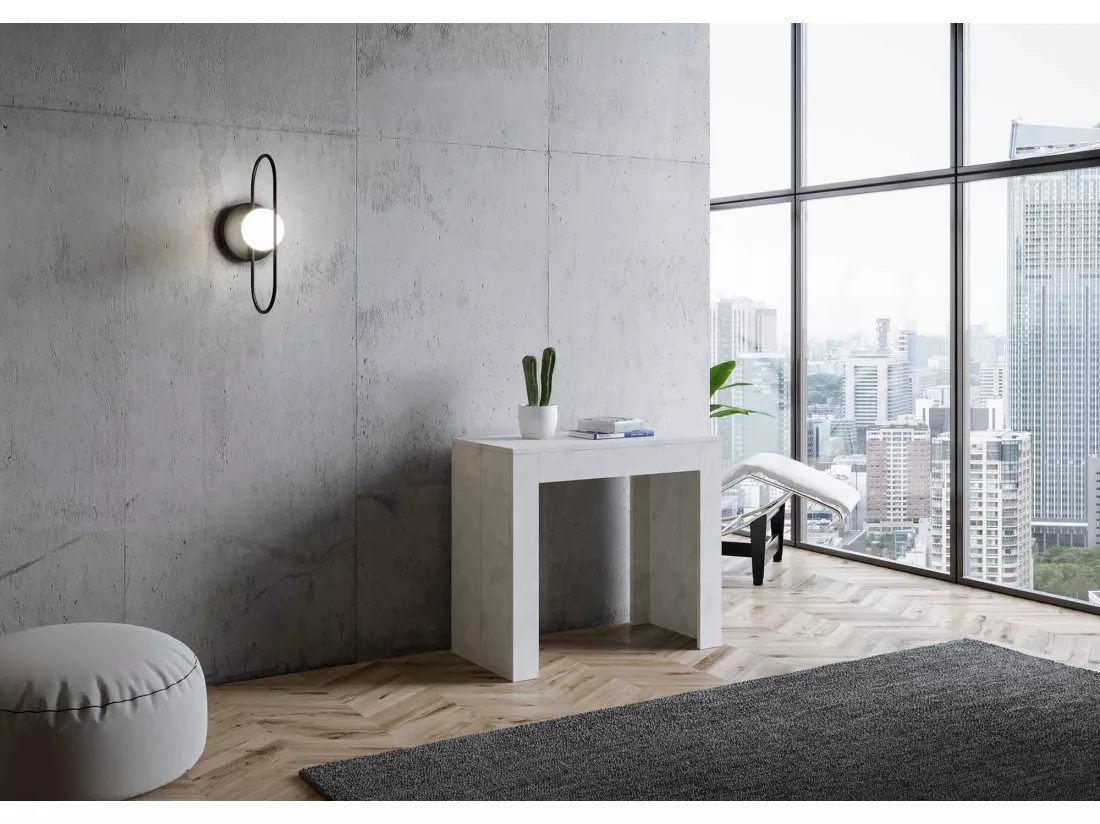 Console extensible 90x42/198 cm Emy Small Blanc Spatulé