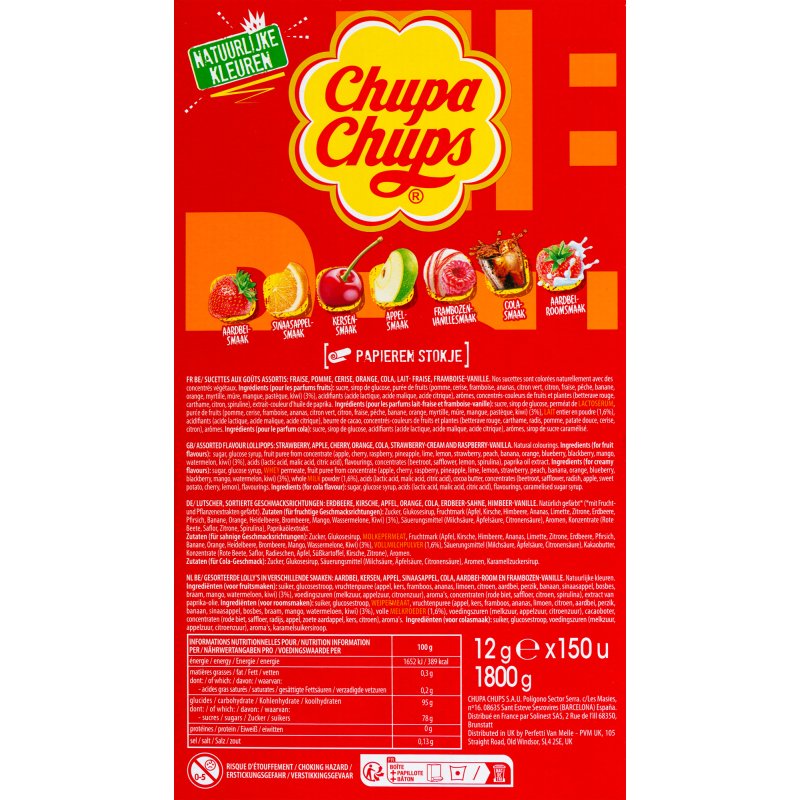 Sucettes Chupa chups - Boite de 150