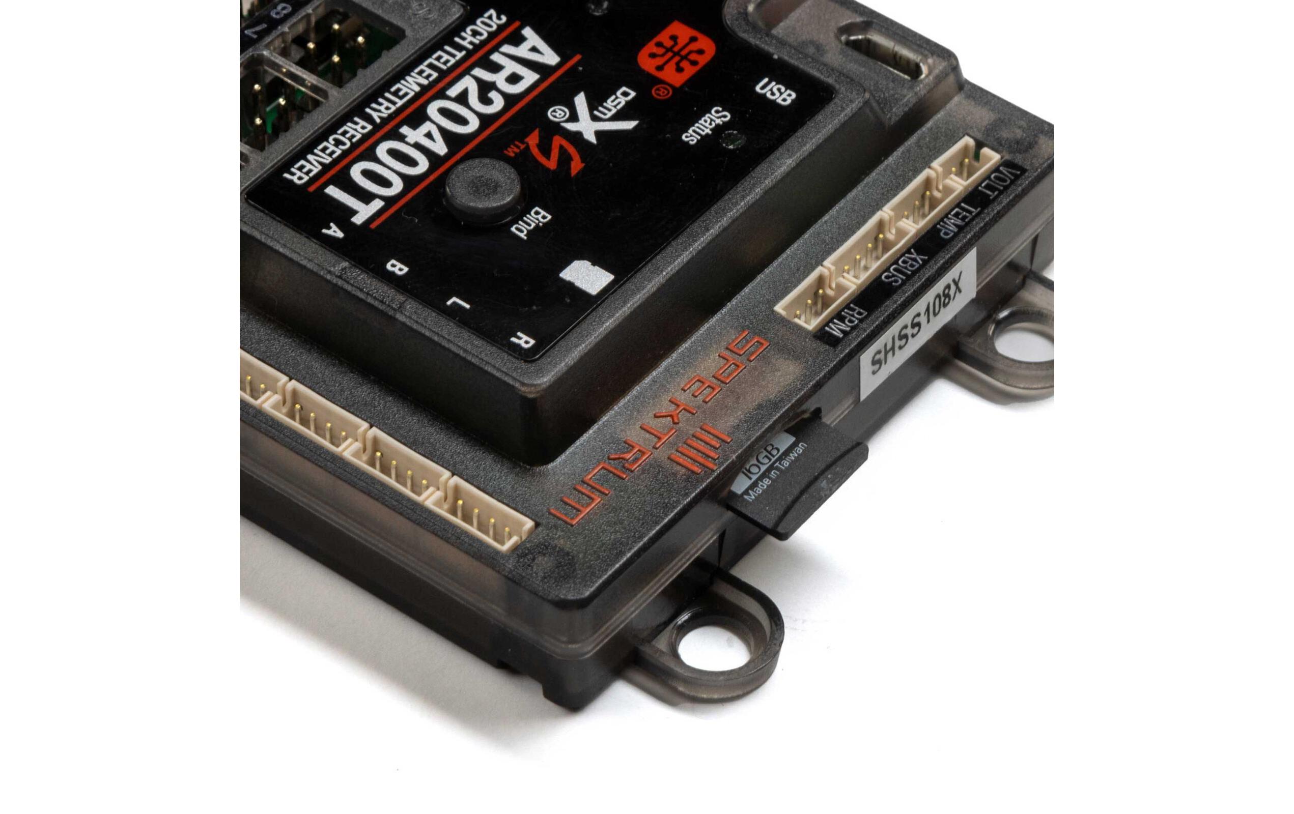 Empfänger AR20400T Powersafe 20-Kanal DSMX<br>Telemetriefähiger Empfänger mit Akkuweiche und 3 Satellitenempfänger