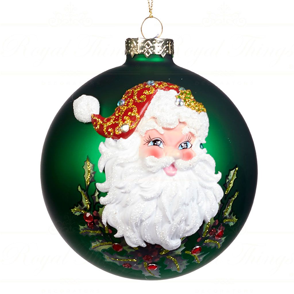 Beau Deco Santa Head On Ball