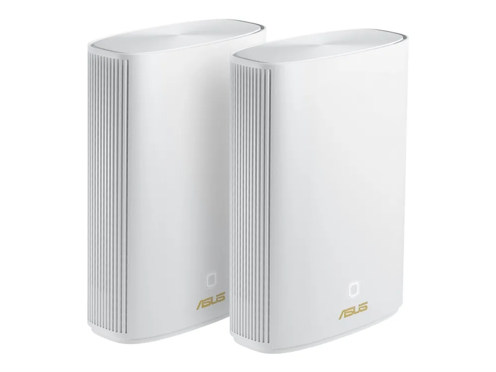 ASUS ZenWiFi AX Hybrid (XP4) - Wi-Fi-system - (2 routere) - op til 5500 sq.ft - mesh 1GbE, HomePlug AV (HPAV) 2.0 - Wi-Fi 6 - Dual Band
