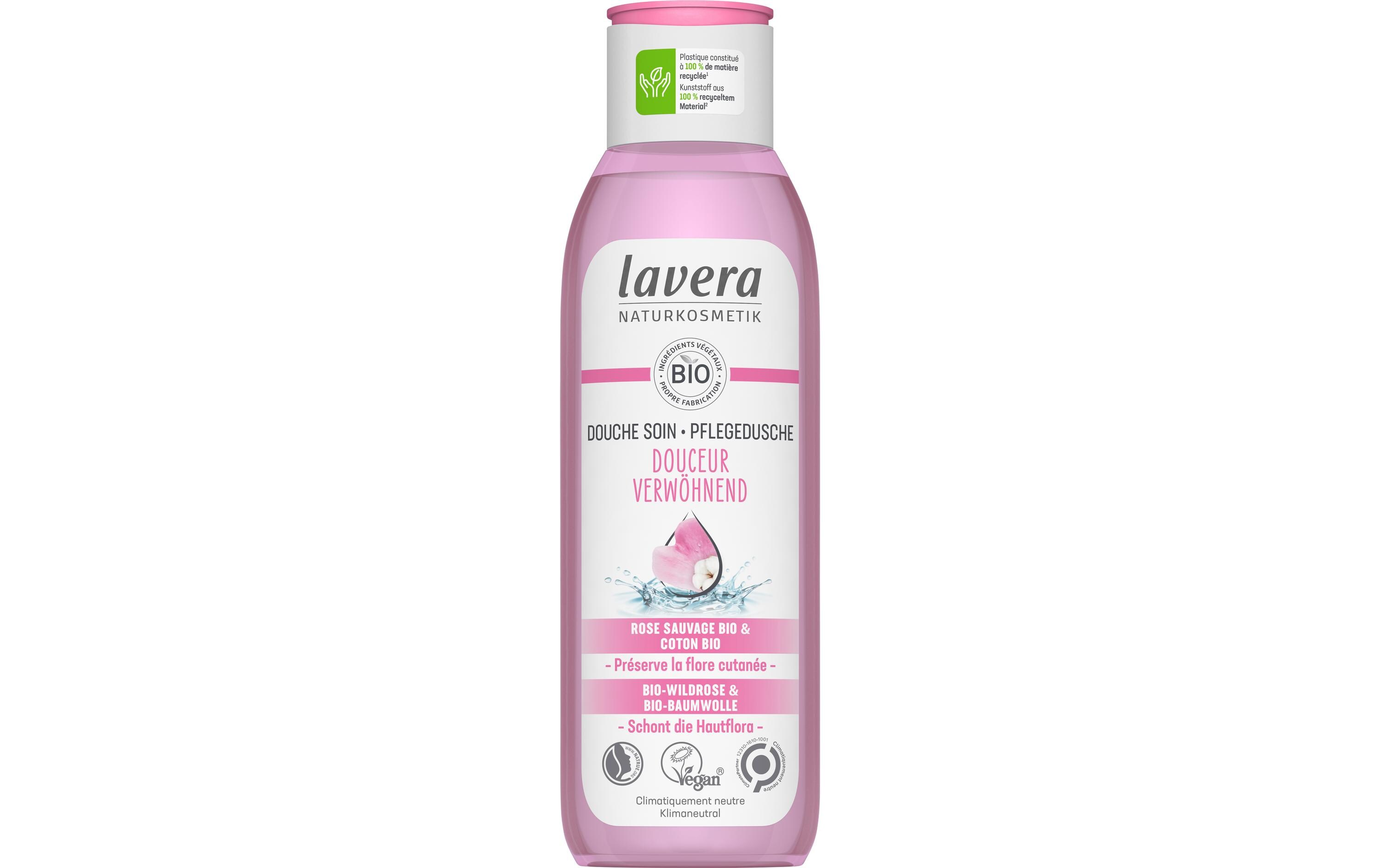Duschgel Verwöhnend 250 mlNatürliche Pflegedusche mit Bio-Wildrose und Bio-Baumwolle