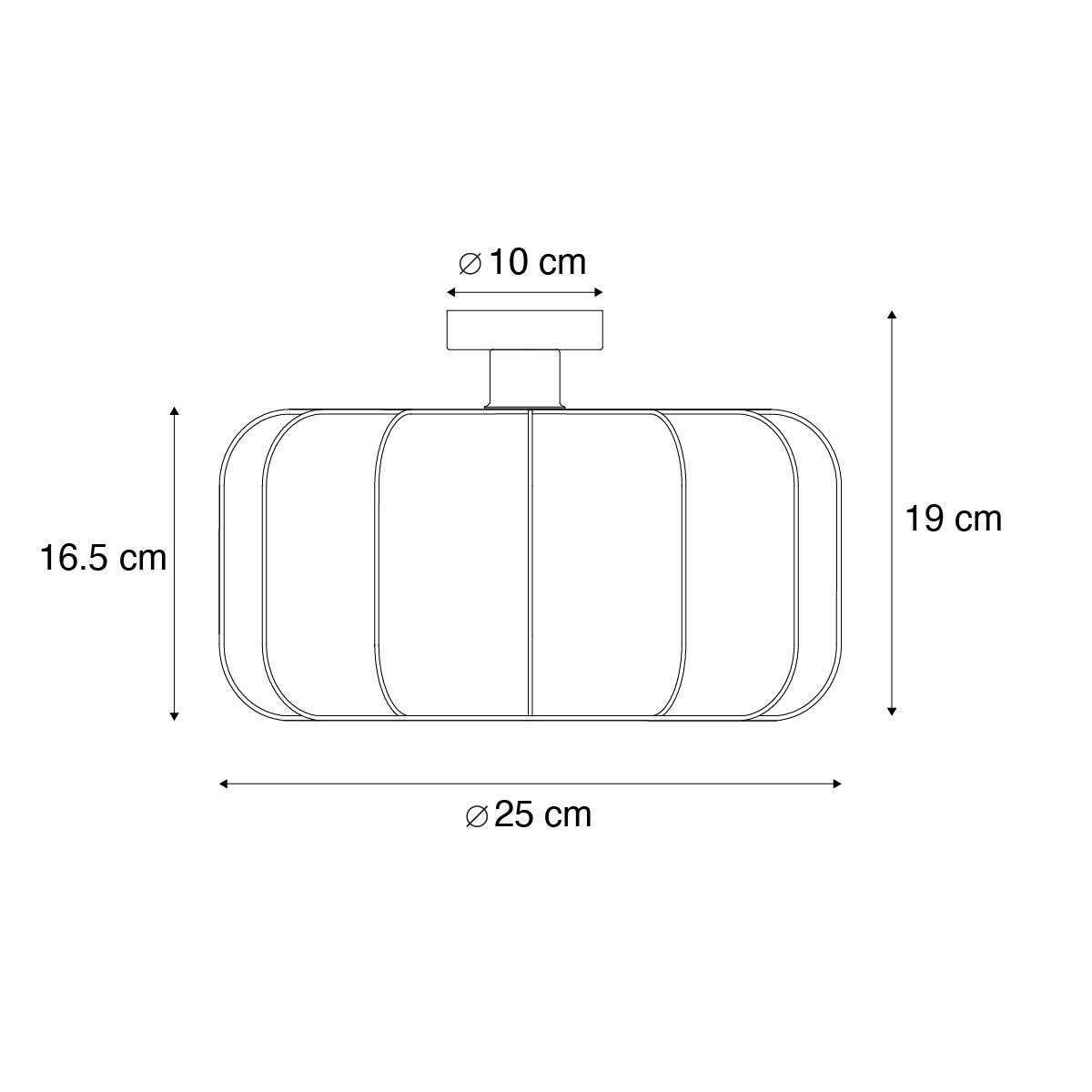 Japandi plafondlamp wit 25cm - Madleine