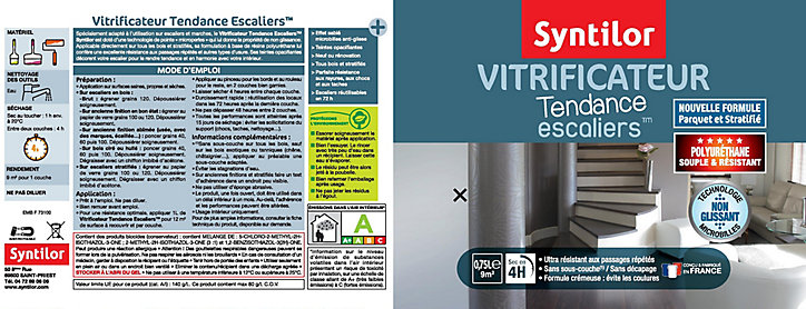 Vitrificateur escalier Syntilor Gris souris satin 750ml