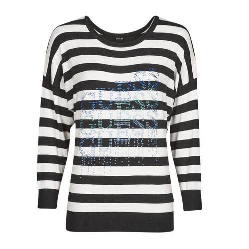 Guess - CLAUDINE BAT SLEEVE SWTR - Noir / Blanc
