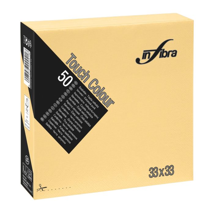 Servetten creme 33x33cm 1/4 vouw 1200 Stuks (I-0330)