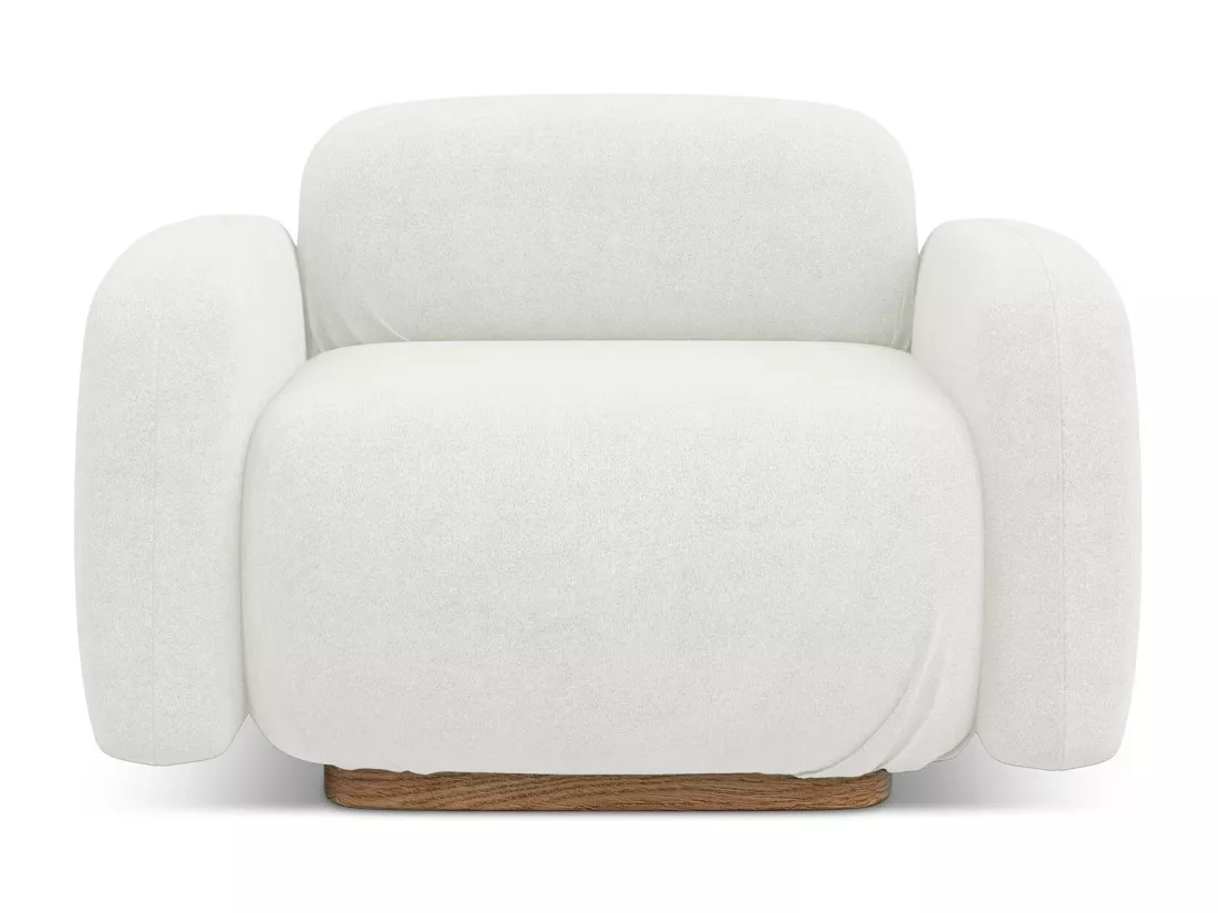 Fauteuil en tissu bouclette - blanc - AILANI